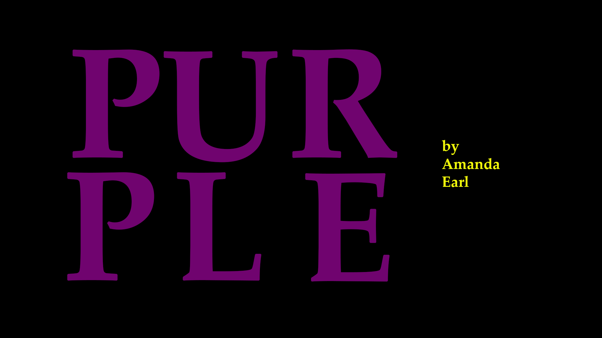 the word "purple" in purple on a black background
