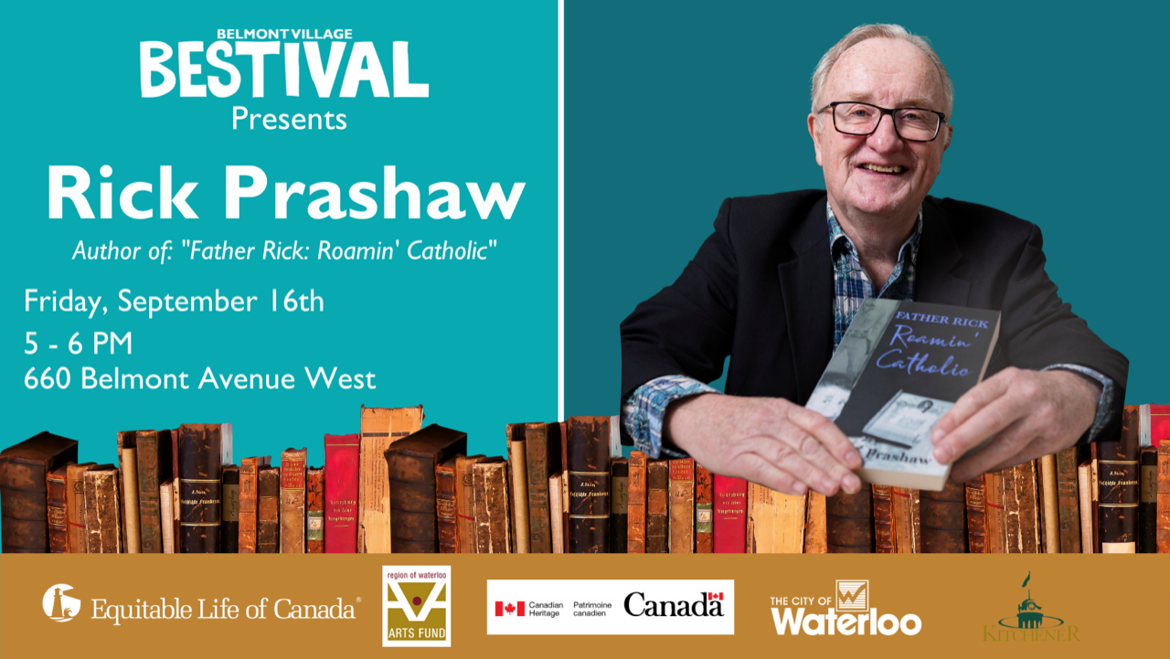 Flyer for Rick Prashaw reading at Bestival music and arts festival Kitchener-Waterloo