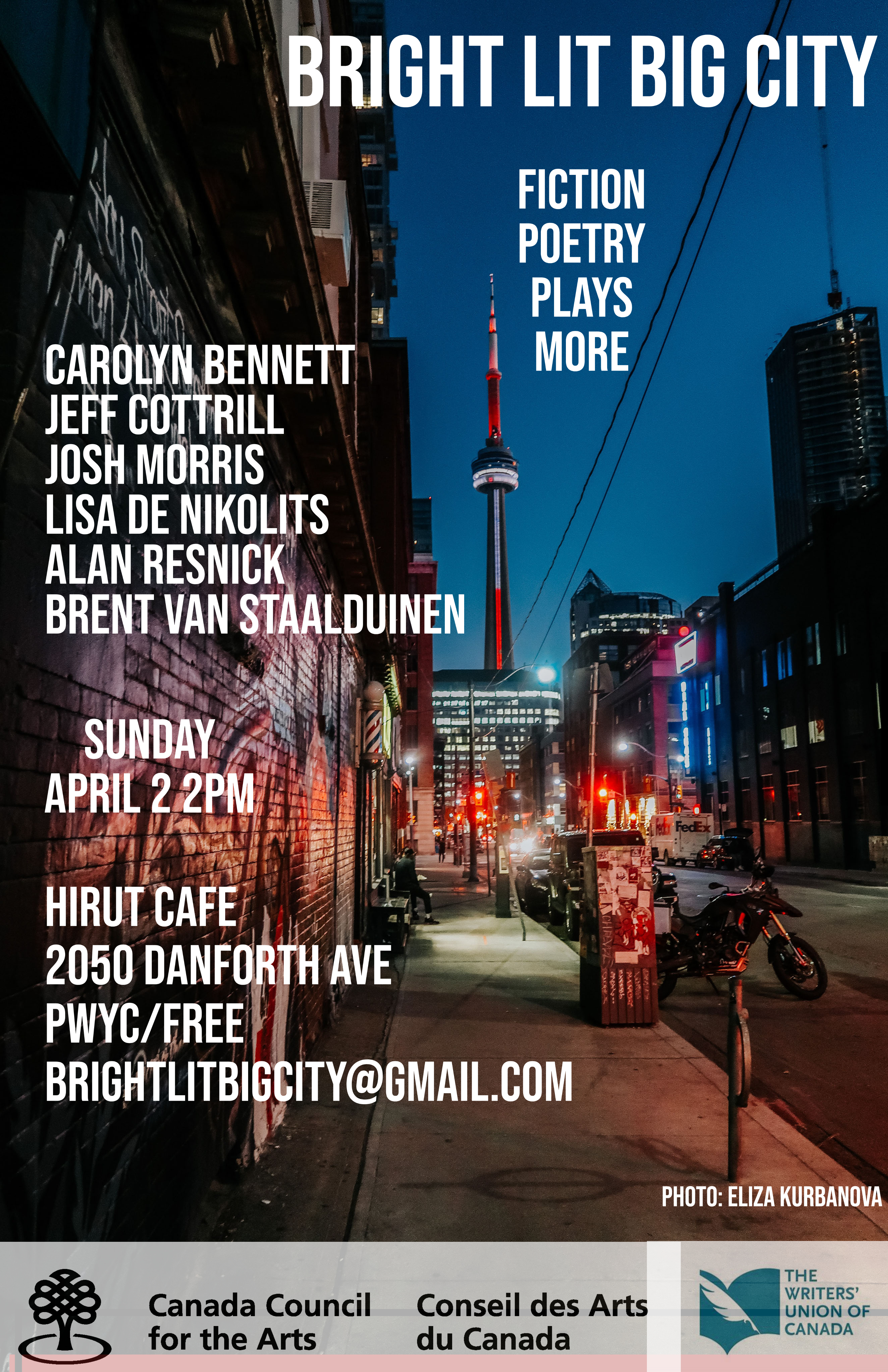 Poster for April 2 event Bright Lit, Big City