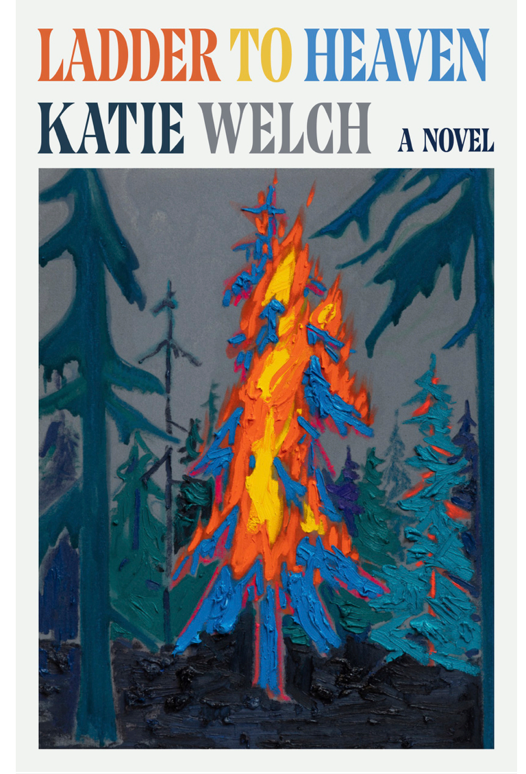 Cover Image of Ladder to Heaven: a burning tree on a blue background