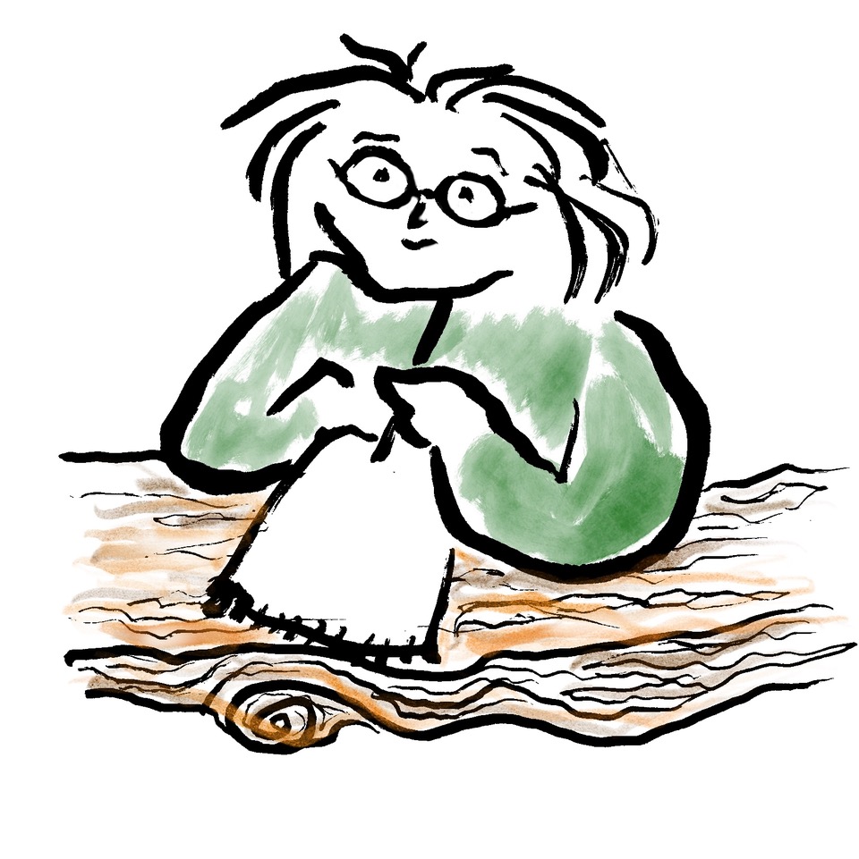 hand-drawn sketch of author