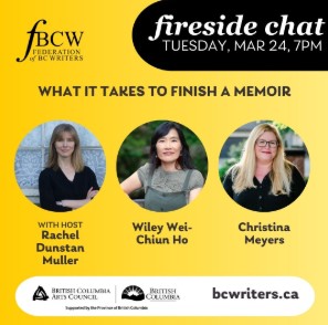 three authors and description for a fireside chat
