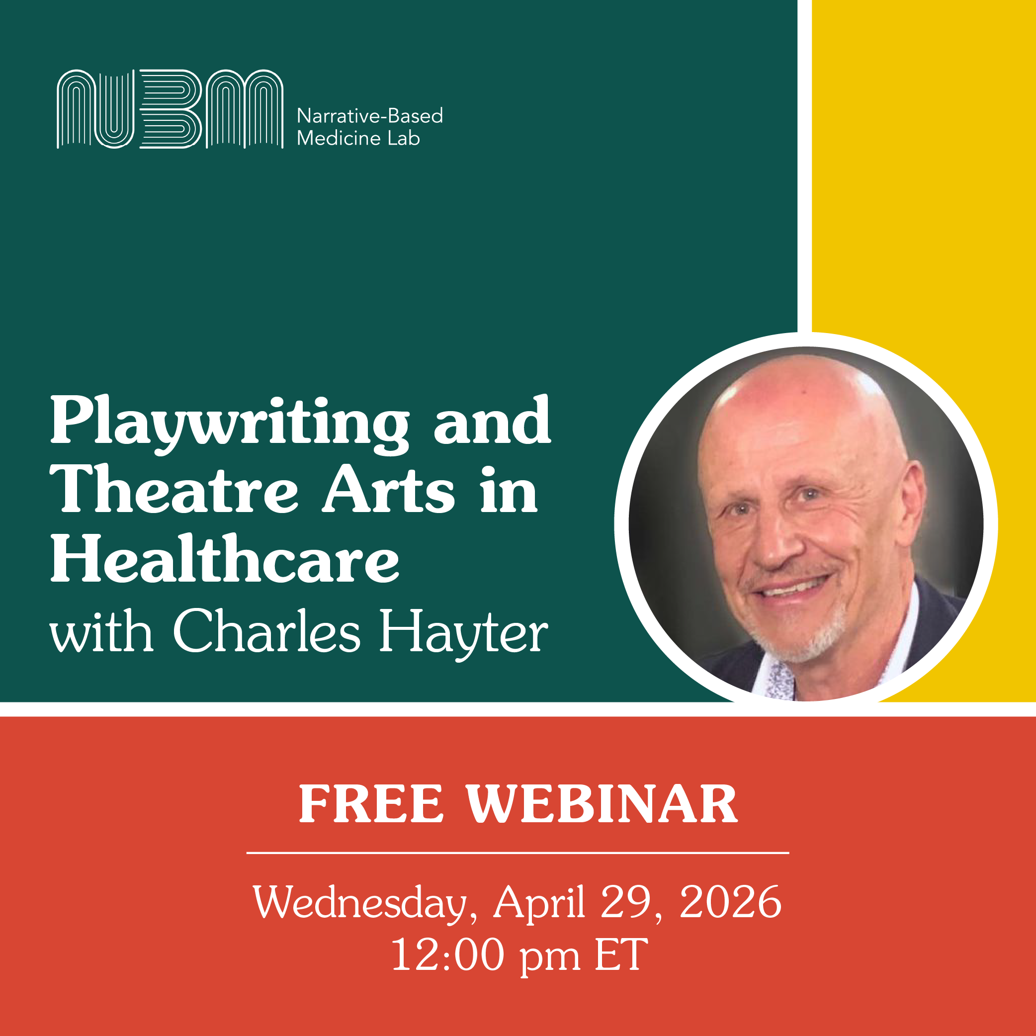 Graphic showing the title of the webinar with a headshot of Dr Charles Hayter