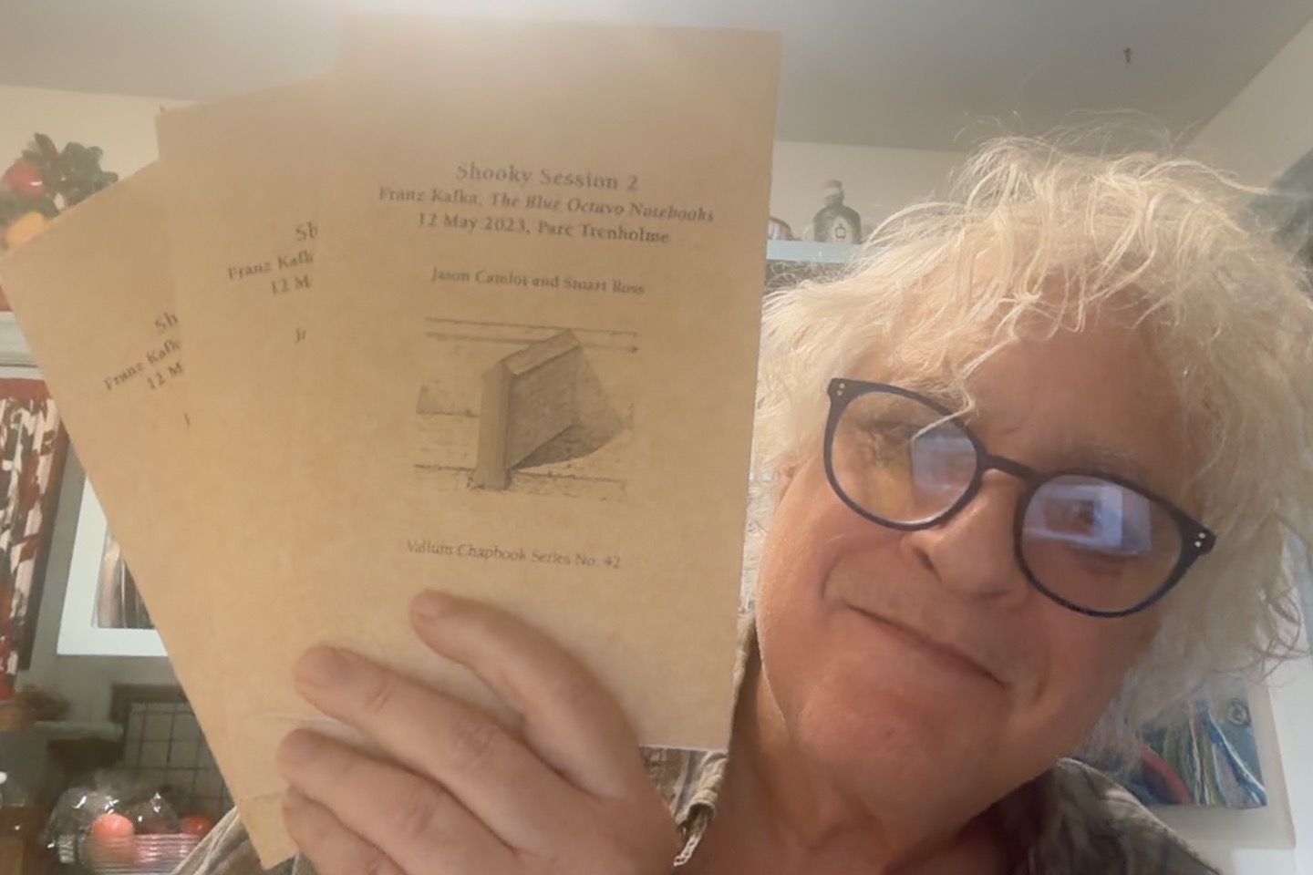 Stuart Ross displays his new chapbook