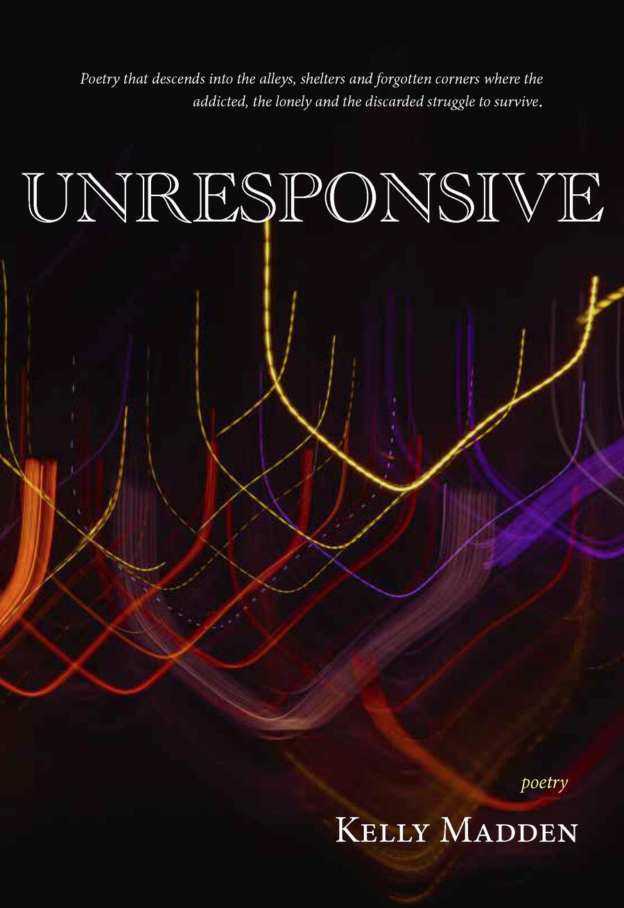 Black background with coloured lines that resemble a heart beat on a monitor