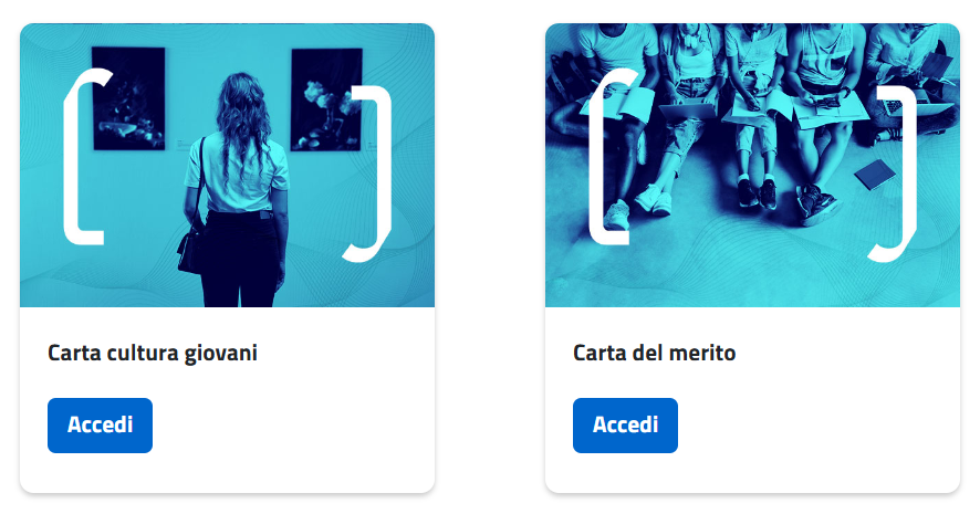 Carta cultura giovani. Carta del merito.